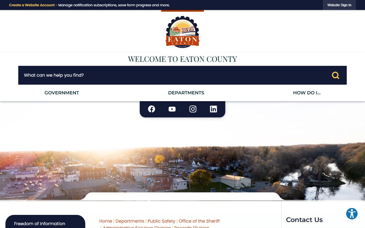 Eaton County inmate records and sheriff Records Division page