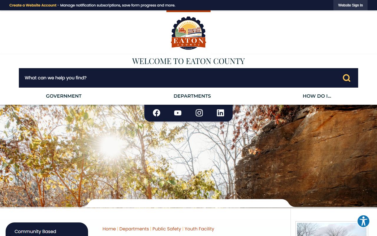Eaton County Youth Facility juvenile visitation and custody information